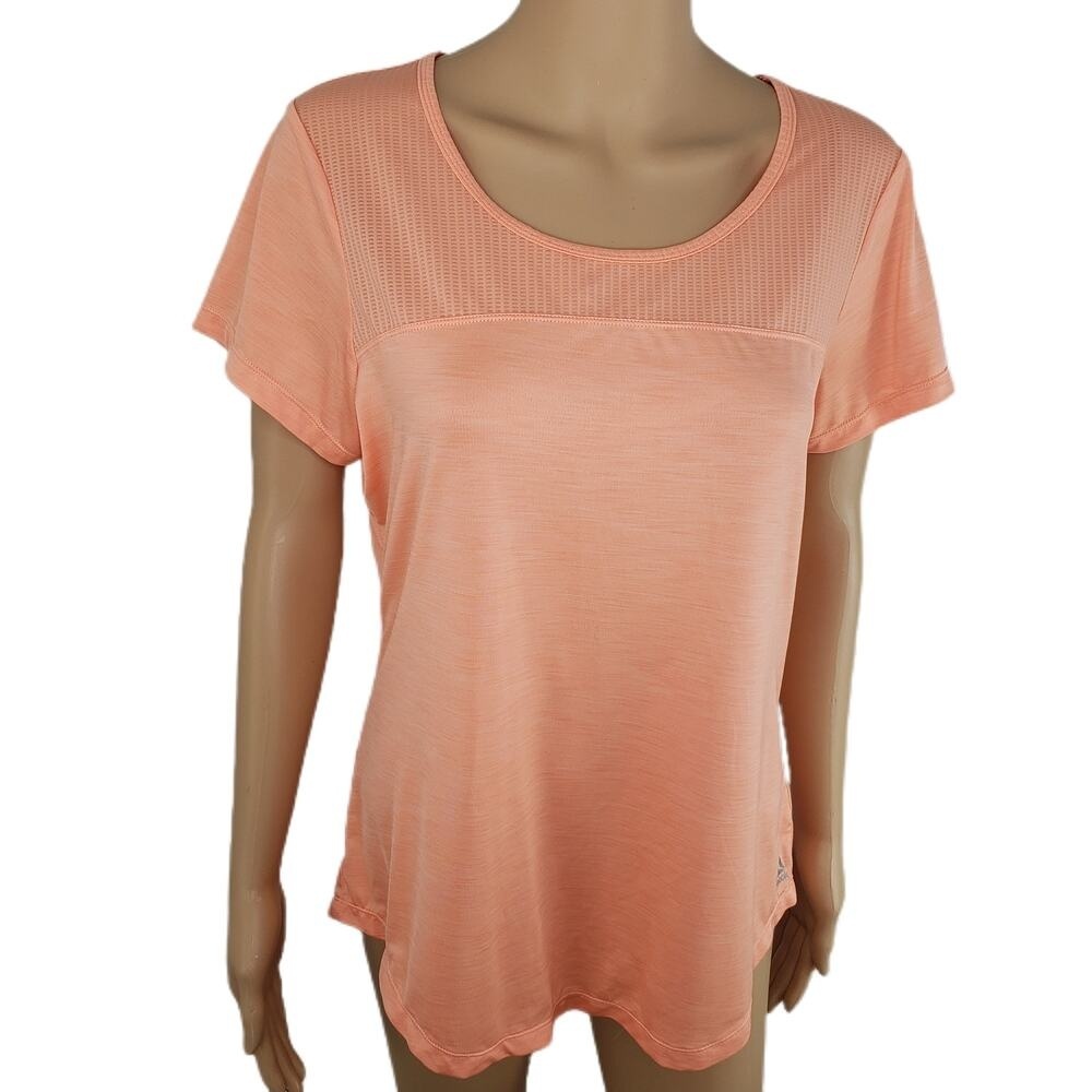 Reebok Orange Scoop Neck Cut Out‎ Activewear Workout Top Short Sleeve  Large